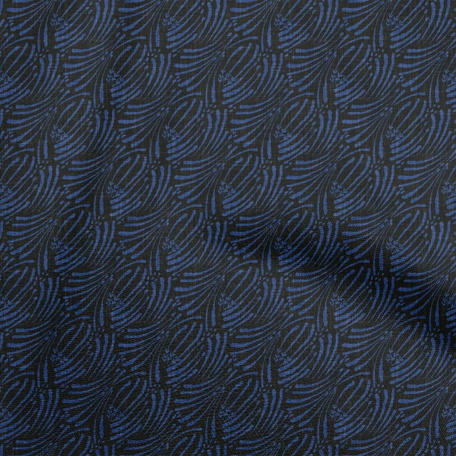 oneOone Velvet Medium Blue Fabric Abstract Fabric For Sewing Printed Craft Fabric By The Yard 58 Inch Wide