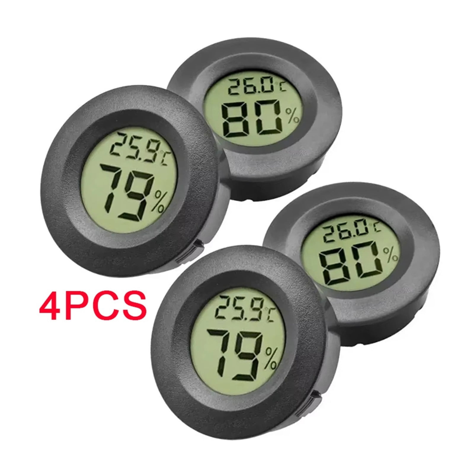 4PCS LCD Digital Thermometer Hygrometer Indoor Room Electronic Temperature Humidity Meter Sensor - WHITE