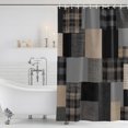 thumbnail image 2 of Gray Gingham Shower Curtain Set - Small 36" x 72" Washable Bathtub Curtain with 12 Hooks, Abstract Buffalo Plaid Solid Color Patchwork Waterproof Fabric Stall Shower Curtains for Bathroom Décor, 2 of 8