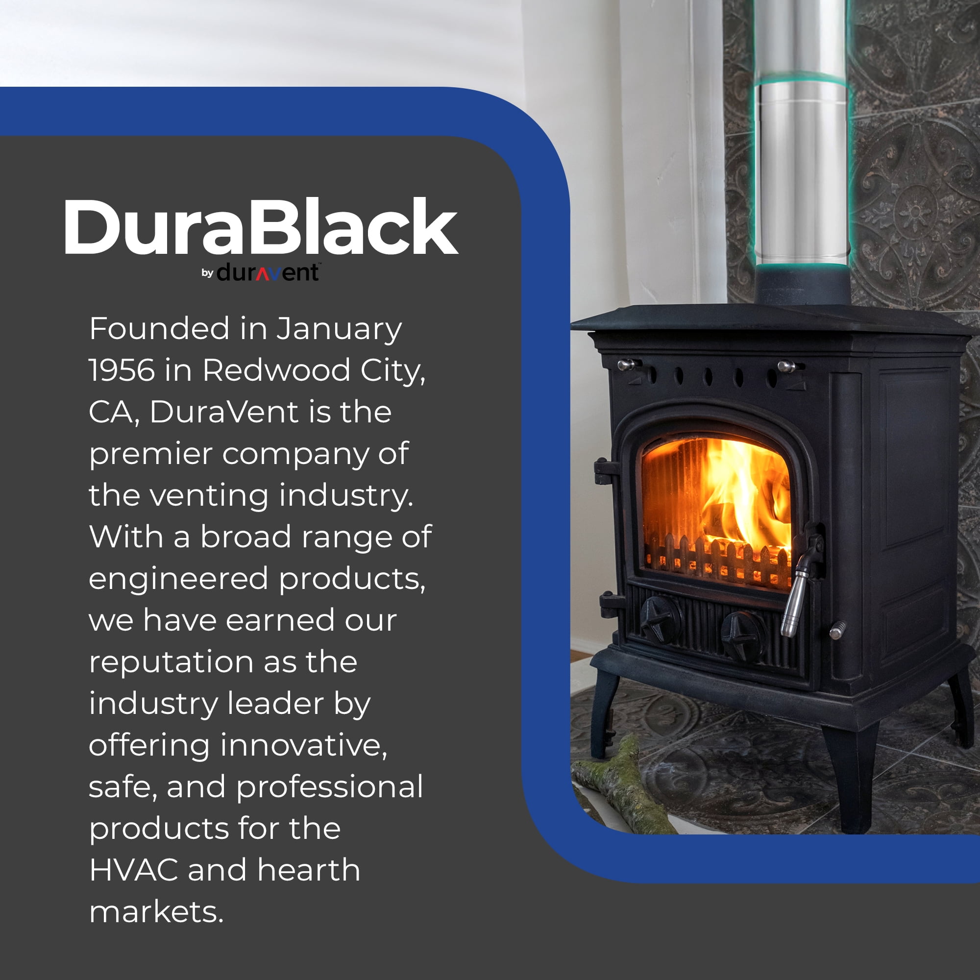 DuraVent DuraBlack 12 x 6 Inch Stainless Steel Single Wall Stove Pipe