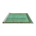 thumbnail image 2 of Ahgly Company Machine Washable Indoor Rectangle Oriental Turquoise Blue Modern Area Rugs, 6' x 9', 2 of 4