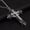 Black, variant on Stainless Steel Necklace Cross Pendant Unisex Mens Box Chain Cz Rinestone N20