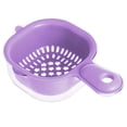 thumbnail image 2 of Mini Colander, Double-Layer Vegetable Washing Basket with Handle, Detachable Plastic Fruit Cleaning Bowl with Strainer, Hanging Fruit Strainer for Pasta Salad Berry, BeigeMini Colander, 2 of 7