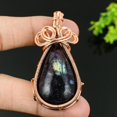 thumbnail image 2 of Natural Purple Labradorite Gemstone Copper Wire Wrap Gift Pendant 2.48, 2 of 3