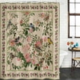 thumbnail image 2 of Beige Spring Floral Shower Curtain, Waterproof Shower Curtains for Bathroom, Elegant Pastoral Flowers Birds Watercolor Washable Fabric Bathtub Curtain Set Bath Decor with 12 Hooks Extra Long 72"x96", 2 of 8