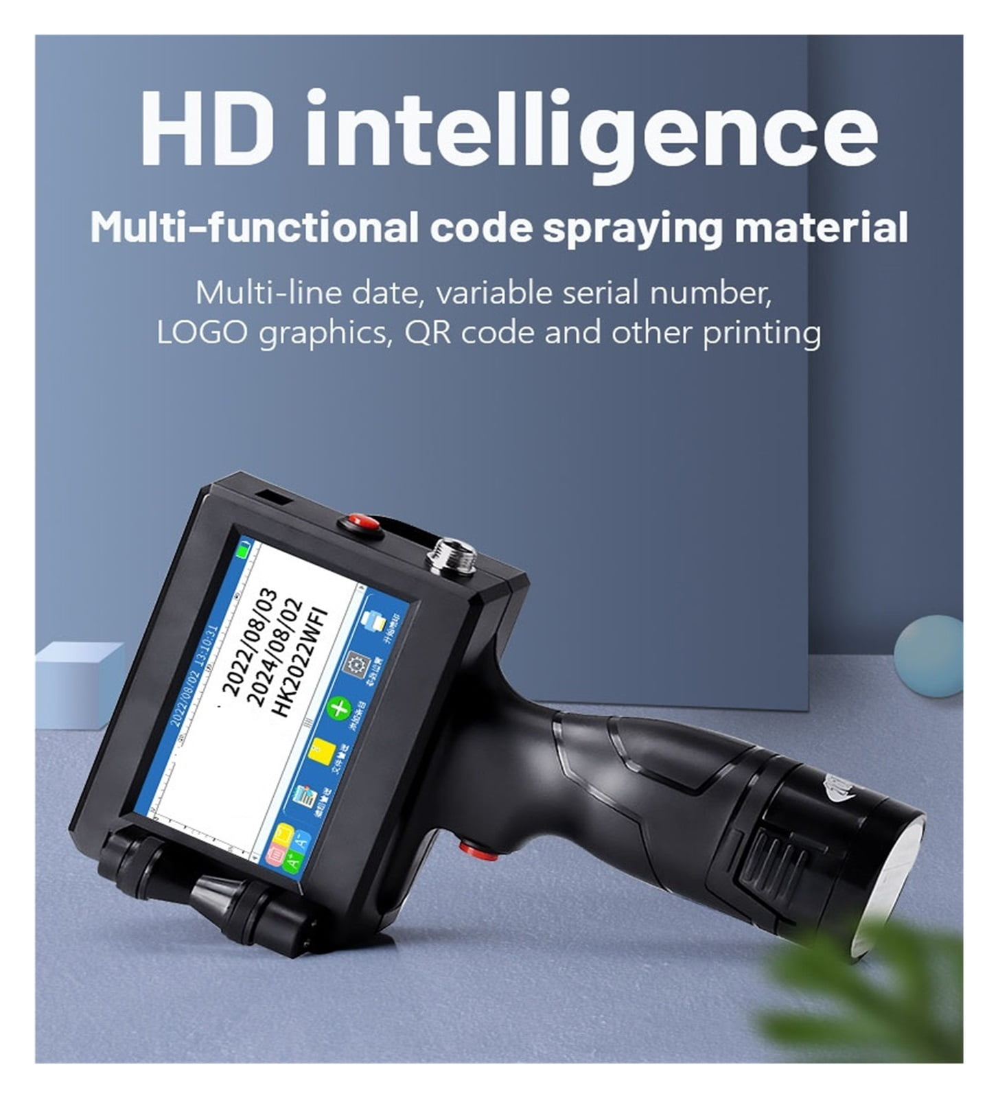 Printer Small Fully Automatic Handheld, Label Label Packaging Bag QR Code Barcode Portable Inkjet Printer ,Versatile Surface Compatibility