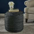 thumbnail image 2 of Rosalyn Fabric Round Pouf Ottoman, 2 of 6