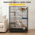 thumbnail image 4 of PawHut Cage pour Chat à 4 Niveaux, Grand Enclos pour Chat Parc de Jeu en Métal avec Roues, 4 of 10