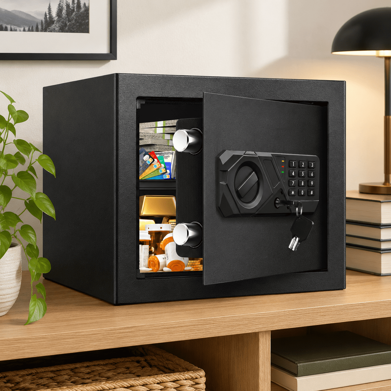 1.2 Cub Small Home Safe with Digital Keypad and Removable Shelf