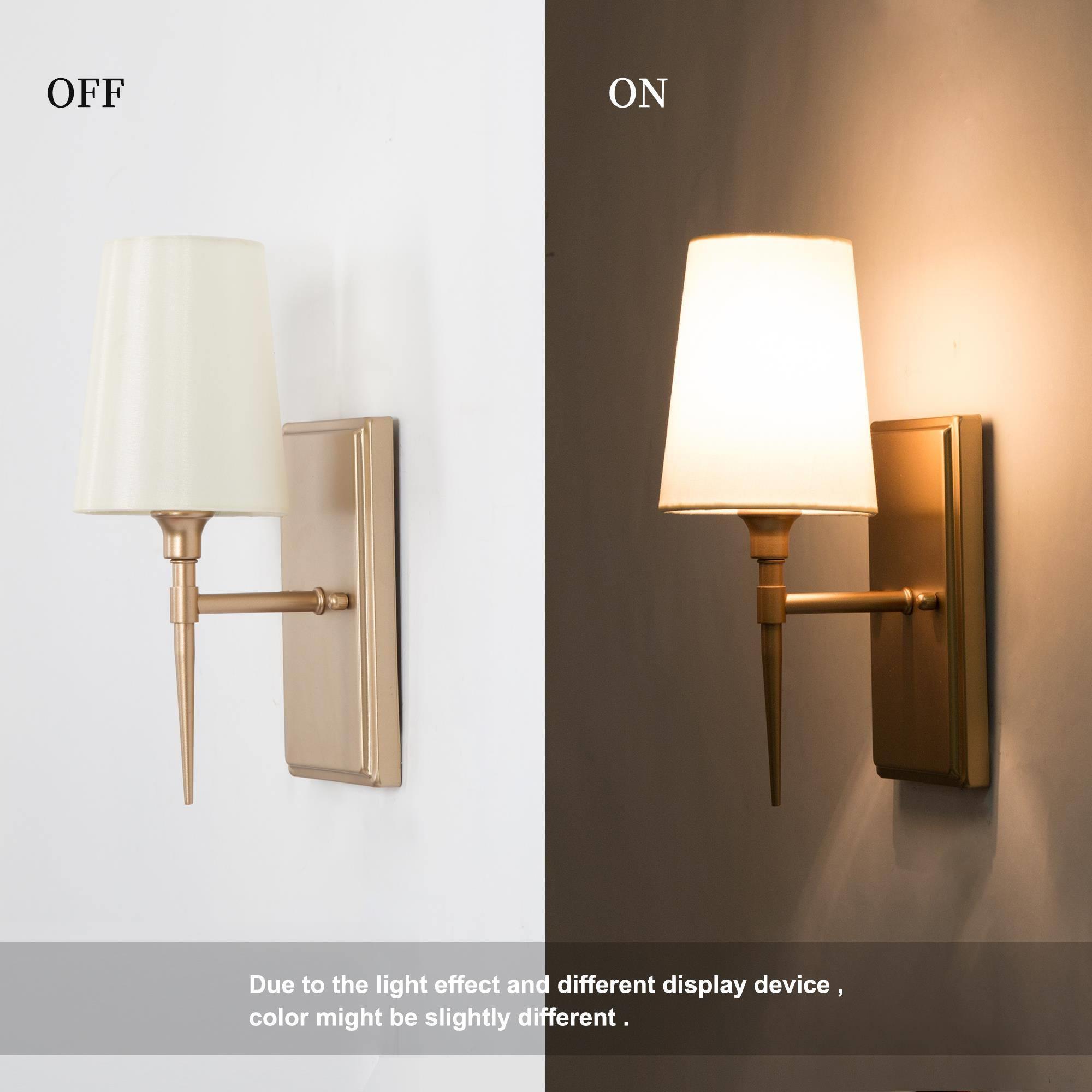 LNC Gianz 4.7-in W 1-Light Gold and White Fabric Modern/Contemporary LED Wall Sconce,12"H