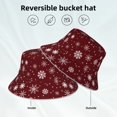 thumbnail image 2 of Sikiie Romantic white snowflakes Reflective Double-Sided Bucket Hat, Sun Hat, for Gardening, Beaching, Camping, Hiking, Fishing, 2 of 6