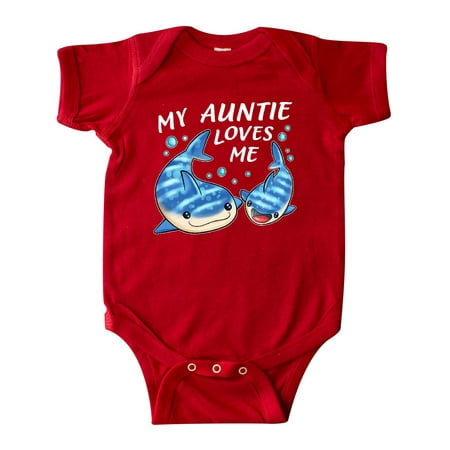 

Inktastic My Auntie Loves Me- whale shark Gift Baby Boy or Baby Girl Bodysuit