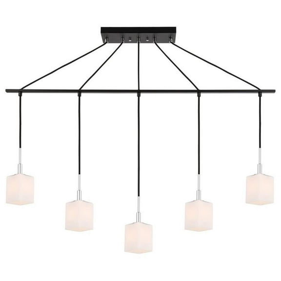 Woodbridge Lighting Langston Metal Linear Pendant in Chrome/Bronze