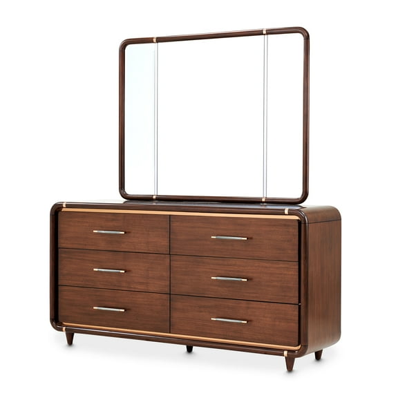 Mason Park Dresser with Mirror - Umber Brown