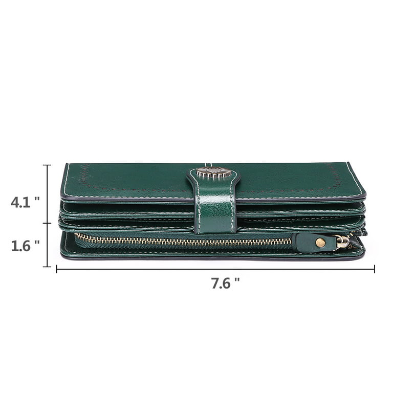 Sendefn Wallets for Women Genuine Leather Credit Card Holder with RFID  Blocking Large Capacity Wristlet