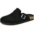 thumbnail image 2 of VENECORE Erica Women's Cork Footbed Clogs Genuine Soft Suede Faux Fur Lined Comfort Mule Slide Shoes, Black, US 9M, 2 of 15