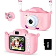 thumbnail image 1 of Cámara para niños, cámara digital para niños de 2,0 pulgadas, mini cámara recargable para niños, videocámara, juguete de regalo para niñas y niños de 3 a 10 años, vídeo HD 1080P, tarjeta SD 32G (rosa), 1 of 5