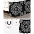 thumbnail image 3 of Black Boho Wrap Around Bed Skirts for Queen Bed 16" Drop,Bed Skirt with Adjustable Elastic Belt Dust Ruffle Bed Valance for Bedroom Hotel Retro Farmhouse Neutral Abstract Geometric Bed Frame Cover, 3 of 7