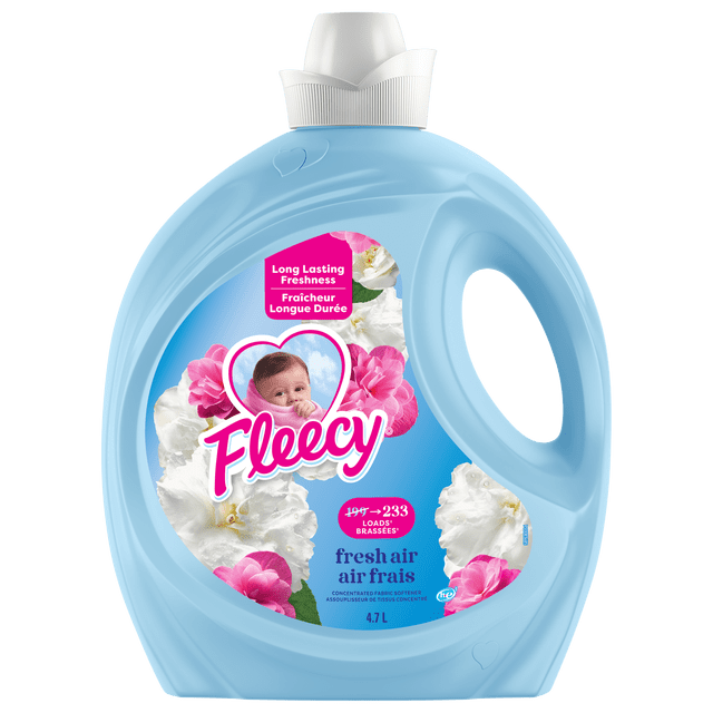 Fleecy Concentrated Fabric Softener, Fresh Air Scent, 4.7 L