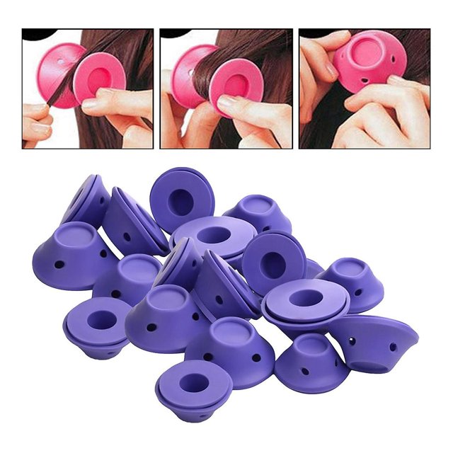 Pelo rizado Cool Wave Curling Gift, bell Hair Roll Mushroom Hair Roll Sleep Bigudíes No invasivo Soft Silicone Curling Iron Bangs Curly Hair Mi