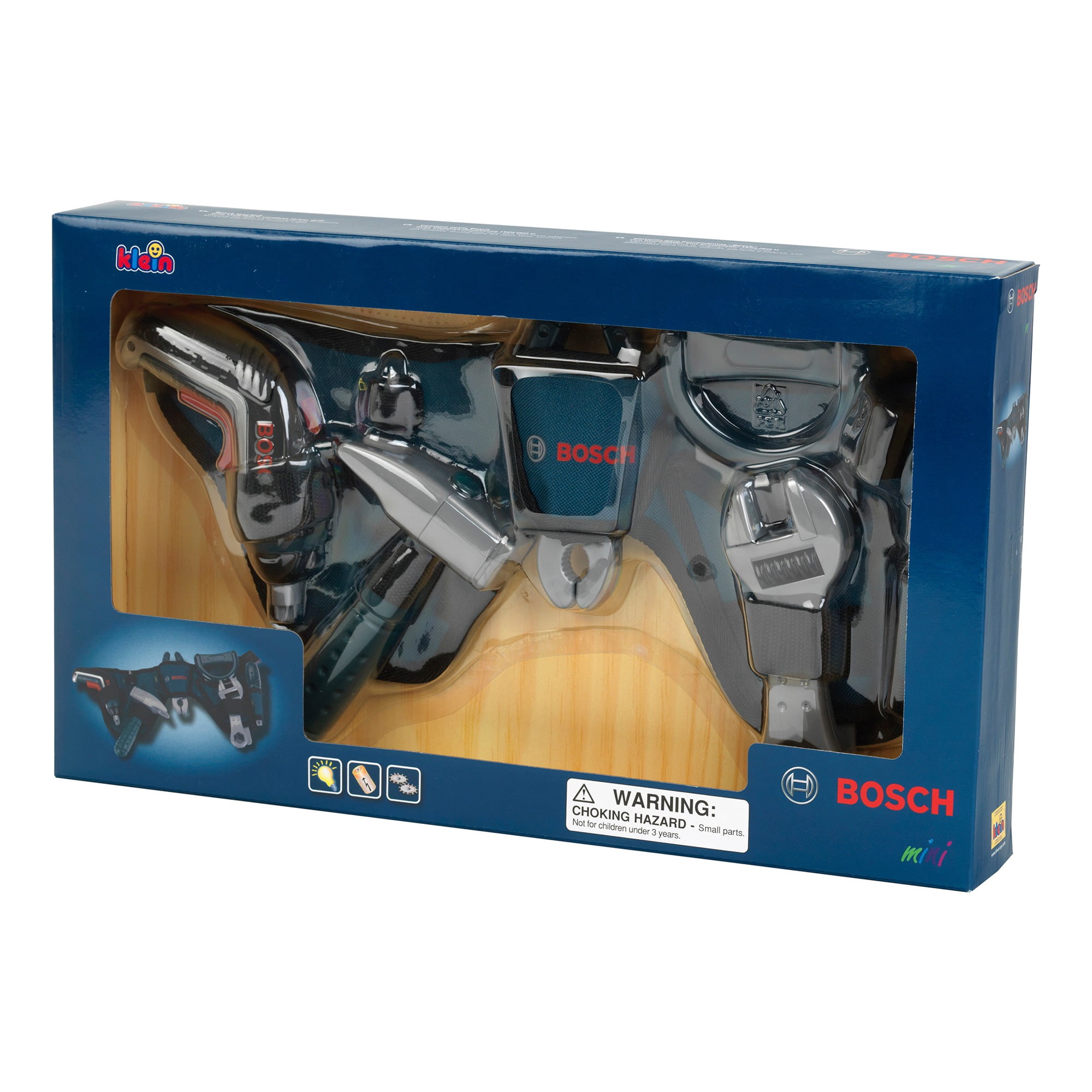 Bosch: Tool Belt 7 Piece Set - Theo Klein, Includes Tool Belt, Ixolino, Hammer, A Pair Of Pliers, Saw, Adjustable Wrench & Screwdriver, Pretend Play Construction Toys, Children 3+