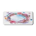thumbnail image 1 of Spring Computer Mouse Pad, Floral Wreath with Branches Butterflies Feathers Happy Harvest Season Watercolor Art, Rectangle Non-Slip Rubber Mousepad X-Large, 35" x 15", Multicolor, by Ambesonne, 1 of 2
