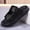 black, variant on Men's Two Buckle Adjustable Leather Platform Slide Sandals Black White Two Color Casual Summer Slides