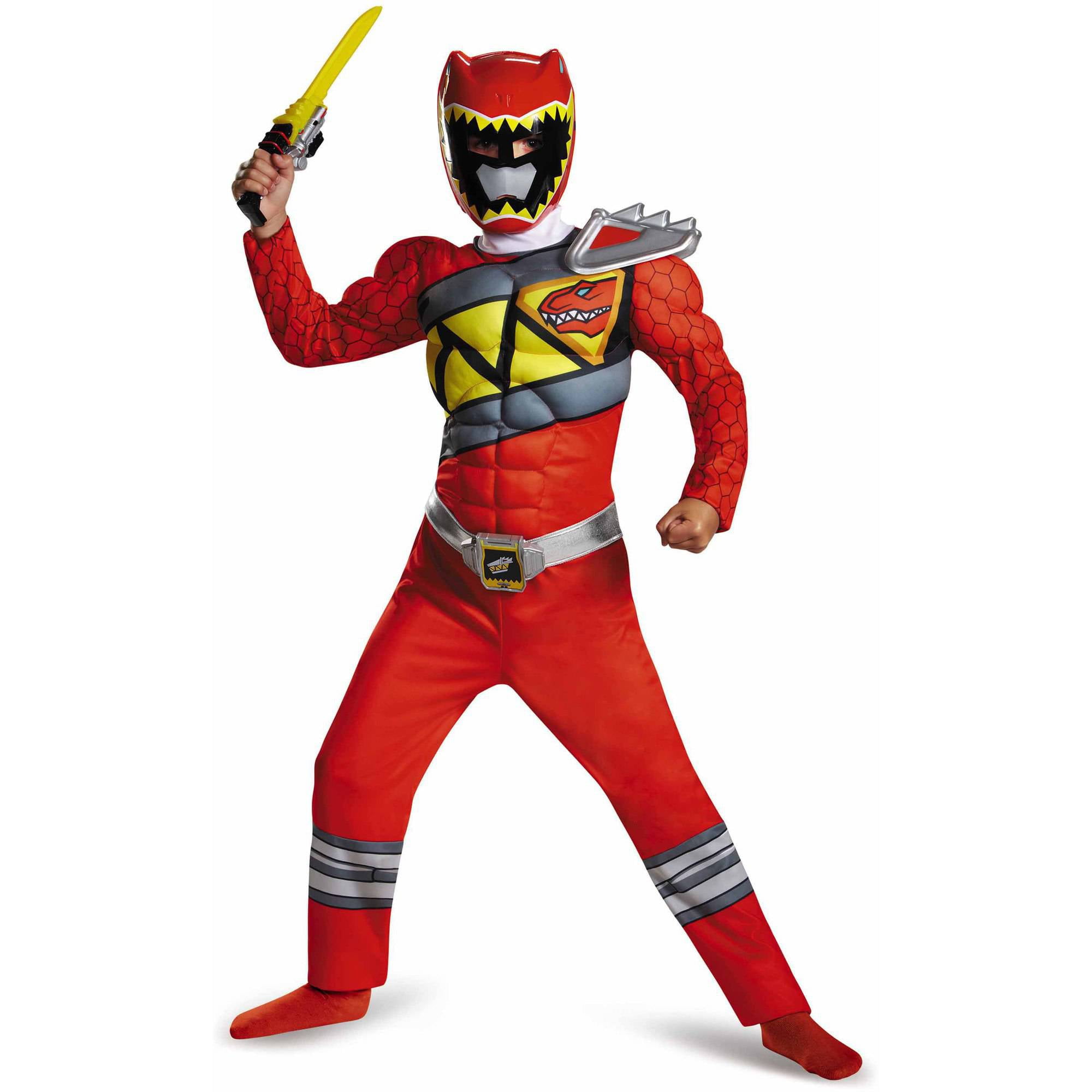 Red Power Ranger Dino Charge Classic Muscle Child Halloween Costume ...