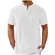 thumbnail image 1 of pstuiky camisetas para hombre, Camisa de manga corta con cuello alto y botones, holgada, informal, de color liso y a la moda para hombre camisas casuales para hombre l, 1 of 5