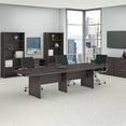 thumbnail image 2 of Bush Business Furniture 120W x 48D Boat Shaped Conference Table with Wood Base in Storm Gray, 2 of 6