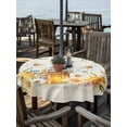 thumbnail image 2 of Outdoor Tablecloth with Umbrella Hole Zipper White Daisy Round Tablecloth 54" Waterproof Outside Table Cloth Spring Floral Elegant Pastoral Bees Watercolor Patio Table Cover Tablecloths for Picnic, 2 of 8