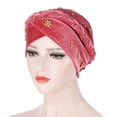 thumbnail image 2 of MEICHEN Turbans for Women Women Solid Beading India Hat Muslim Ruffle Cancer Chemo Hat Beanie Wrap Cap All Seasons Fashion Must Have, 2 of 2