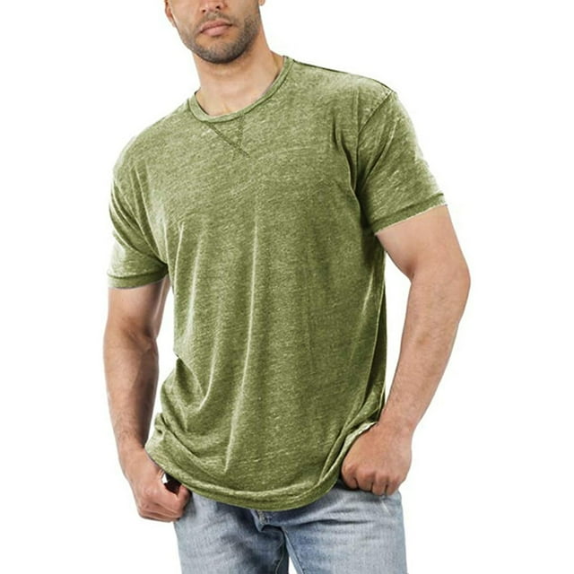 Hiiyo Men's Lightweight Stretch T-Shirt Solid Color Long Sleeve T Shirt, Sizes S-XXXXXL