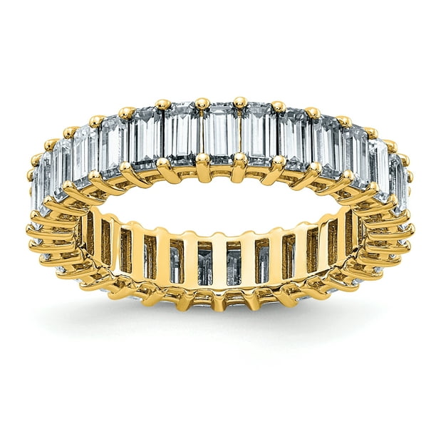 Saris and Things - 14K Yellow Gold Emerald-cut Eternity D E F Pure