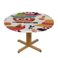 thumbnail image 3 of HAOXIT Owls Tablecloth, Group of Cowboy Cowgirl Owls with Hats and Guitars Cactus of de Themed Art, Round Table Cover for Dining Room Kitchen Decor, 3 of 8