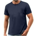 thumbnail image 2 of Cxenplz Mens Summer Tops Short Sleeve Crew Neck Plain Novelty T Shirt Cotton Crew Tee Undershirts Tshirts, 2 of 5