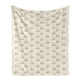 thumbnail image 1 of Floral Soft Flannel Fleece Throw Blanket, Rose Leaves Flowers Petals Romantic Garden Vintage Design Artwork, Cozy Plush for Indoor and Outdoor Use, 70" x 90", Pale Pink White, by Ambesonne, 1 of 6