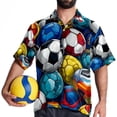 thumbnail image 4 of Football Men's Casual Printed Hawaiian Poplin Button Down Short Sleeve Beach Shirt Unisex, 4 of 6