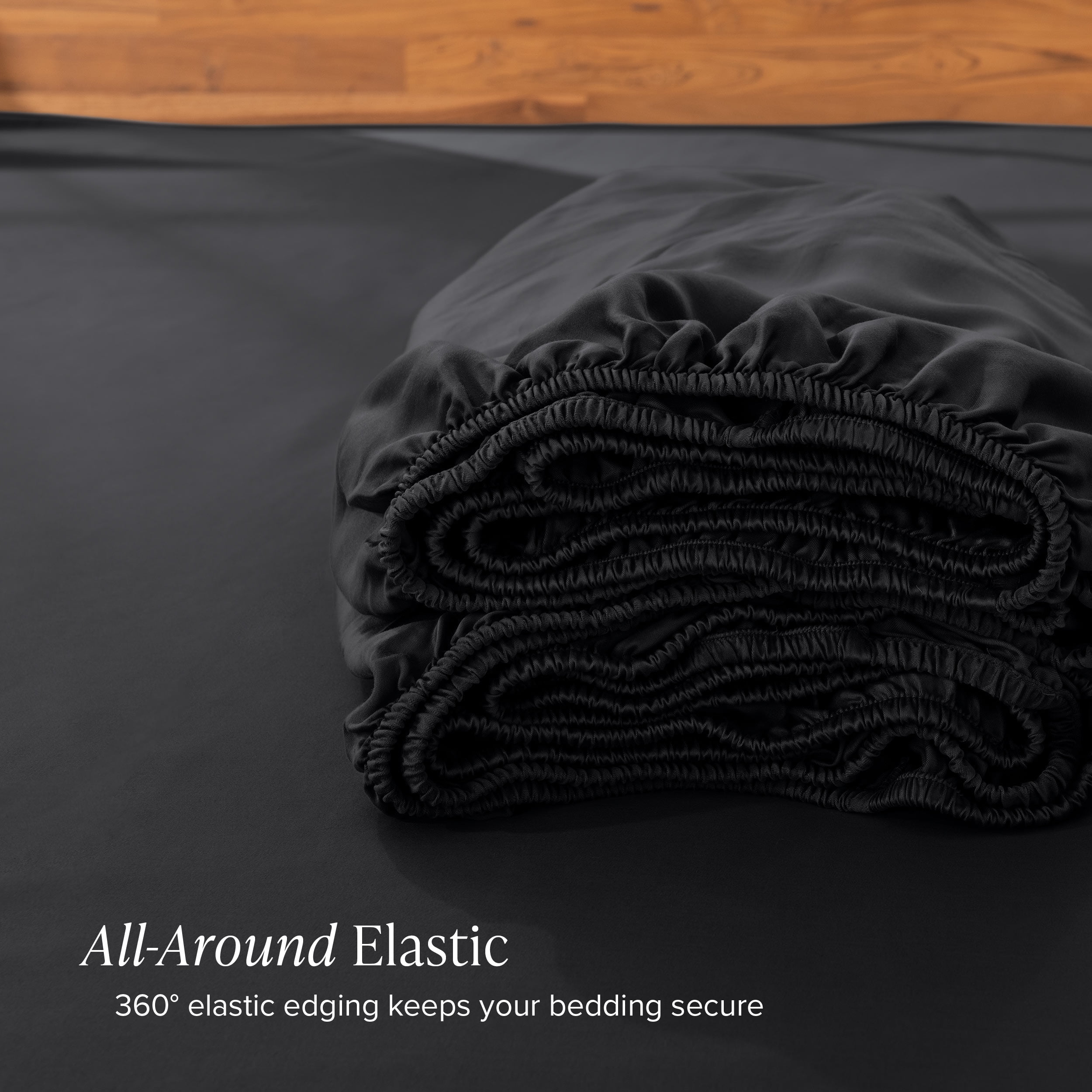 Bare Home Bamboo Fitted Sheet - Made from Rayon Fibers - Deep Pockets - Soft, Cooling & Breathable - Twin, Black