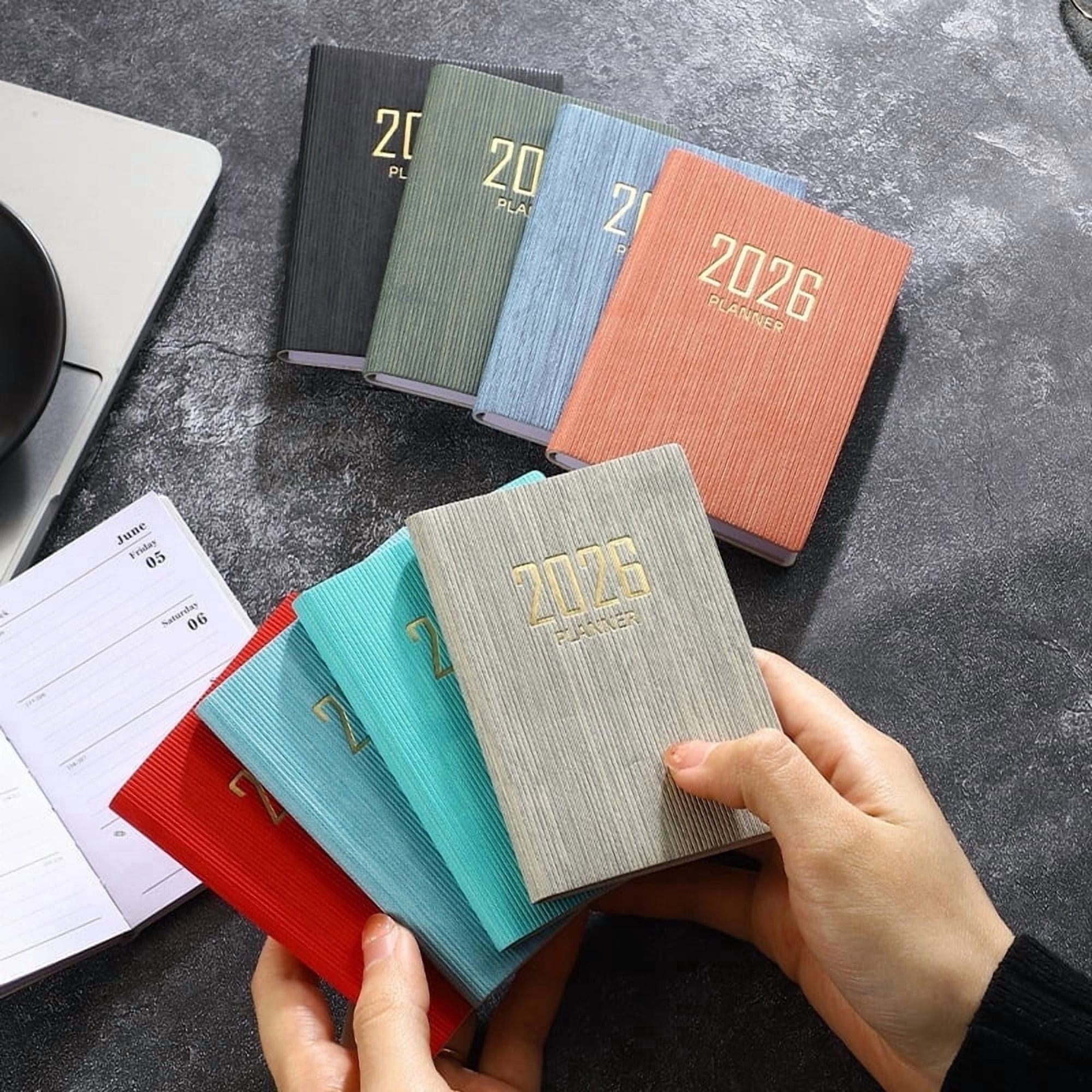 Dvjoy 2026 Pocket Planner/Calendar - Pocket Planner JAN 2026 - DEC 2026 Pocket Calendar for Purse 3 × 4 Elastic Bound Agenda Planner Portable pocket planner
