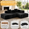 thumbnail image 4 of Meeyar 91" Boneless Modular Sectional Sofa, L-Shaped Corduroy Cloud Couch, No Assembly, for Apartment Living Room, 4 of 8