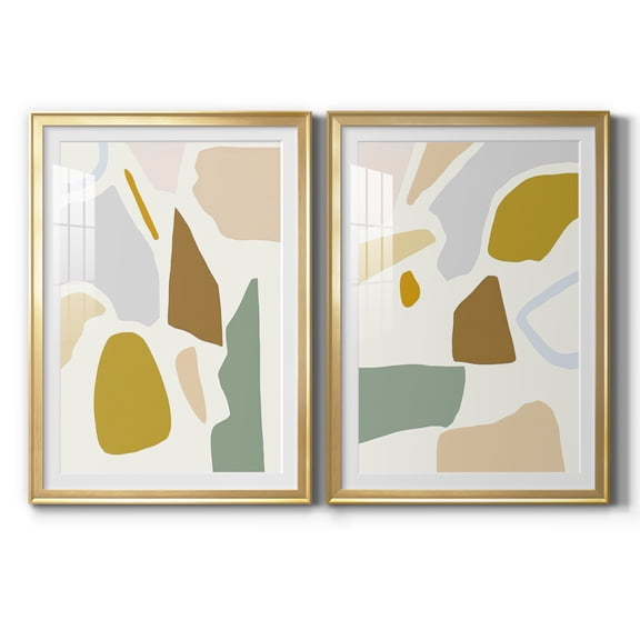 Wexford Home Pastel Splotches I Premium Framed Print, 30.5" x 42.5" - Ready to Hang, Gold (Set of 2)