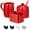 Red, variant on Sugar and Creamer Set, 3 Piece, Pitcher, Sugar Bowl with Lid and Spoon, Sweetener Holder (White)