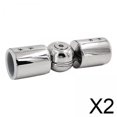thumbnail image 1 of 2xRod Conector Barra De Cortina Cuarto De Ducha De Acero Inoxidable Ajustable Para Ventana Brillante, 1 of 8