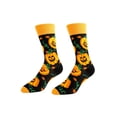 thumbnail image 3 of Halloween Socks, Spooky Crew Socks, Pumpkin Socks, Fall Themed Socks, Cute Halloween Gifts, Autumn Novelty Socks, Unisex Holiday Socks, Orange Black Patterned Socks, 3 of 7