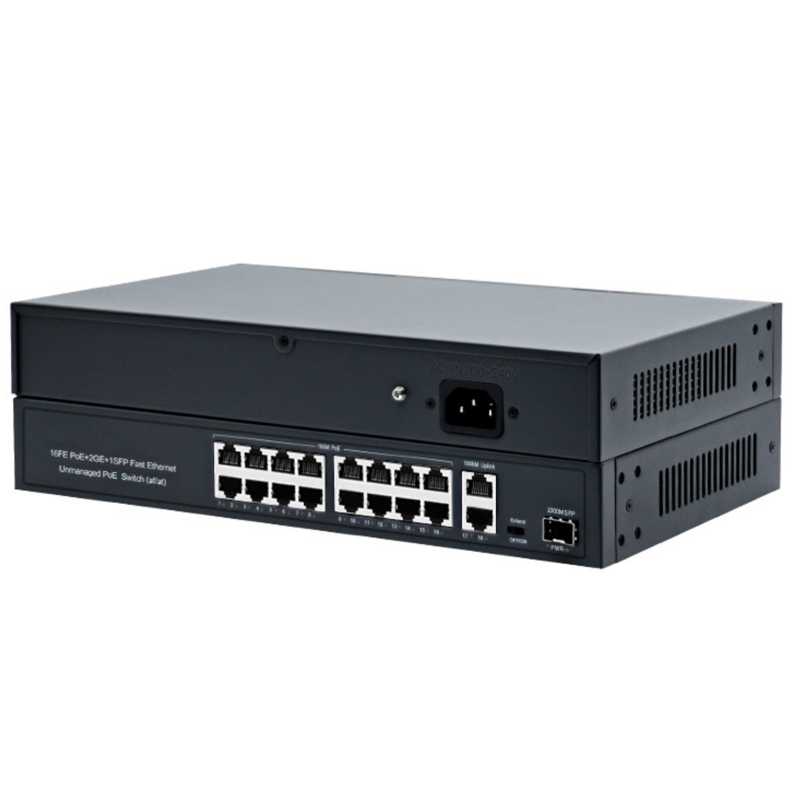 TAPDRA Metal POE Switch 16x100Mbps + 2GigE, IEEE 802.3af/at Compliant, for Business Networks