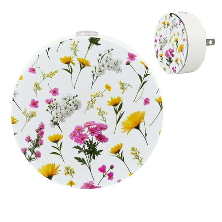 

YZUOUZY Night Light Lamps for Bedroom Small Lamps Set of 2 Summer White Blowing Floral Flowers