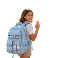 thumbnail image 6 of Plaid Bow Backpack, Multi Pocket Casual Daypack, Lightweight Travel Rucksack, Preppy Shoulder Bag, Waterproof Knapsack, Large Capacity Carryall for Daily Commute, Weekend Trip, Casual Use, 6 of 6