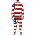 thumbnail image 7 of Salouo Vintage American Flag Print Button-Front Long Sleeve Pajama Set for Men, Soft 2Pjs Men's Long Sleeve Sleepwear -XX-Large, 7 of 7