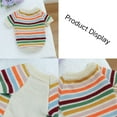thumbnail image 3 of Harikaji Dog Knitted Sweater, Heart Dinosaur checkered Pattern Puppy Sweater Warm Soft Pet Holiday Clothes for Small Cats and Dogs Rainbow Stripes L, 3 of 7